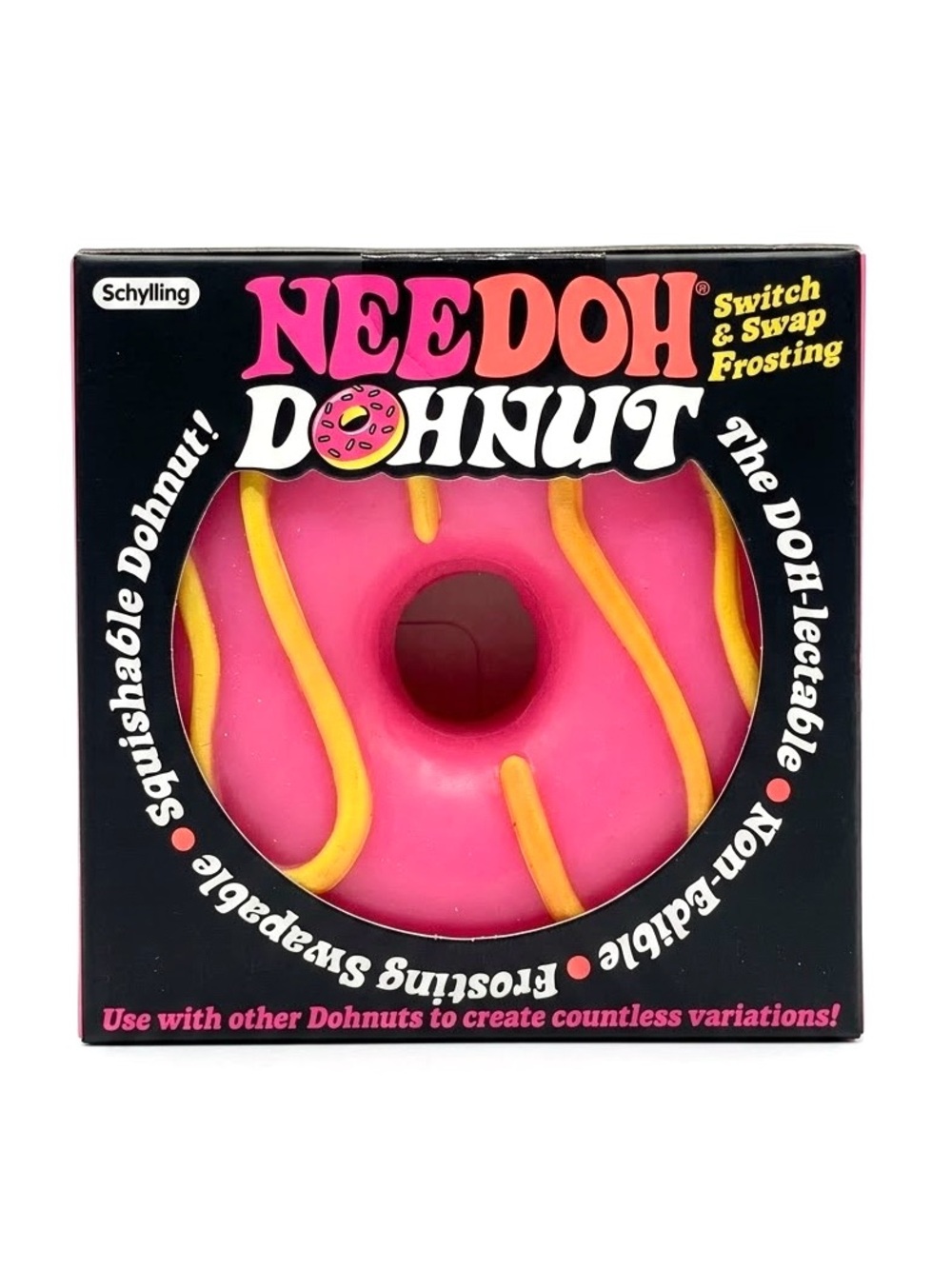 Schylling NeeDoh Dohnut Pink with sprinkles NEW HTF Authentic Sealed